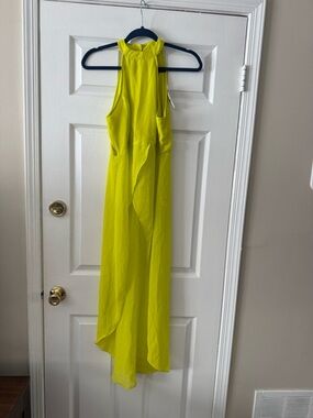 New York & Company Neon Yellow Sleeveless Maxi Dress